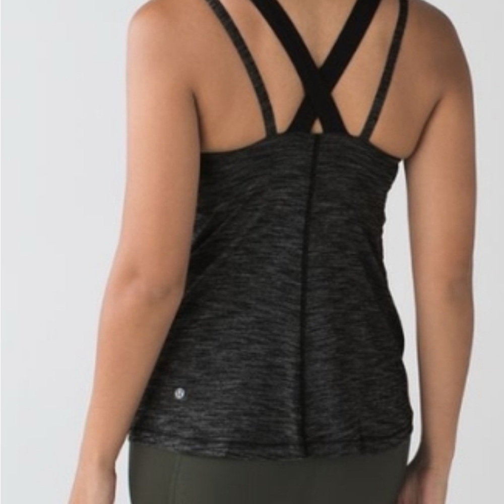 Lululemon Run For Gold Black Tank Built-In Bra with removable pads Size 4 - Picture 6 of 16
